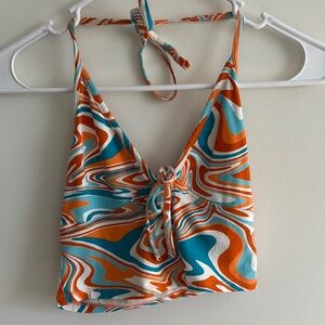 Multi Colored Wavy Halter Top